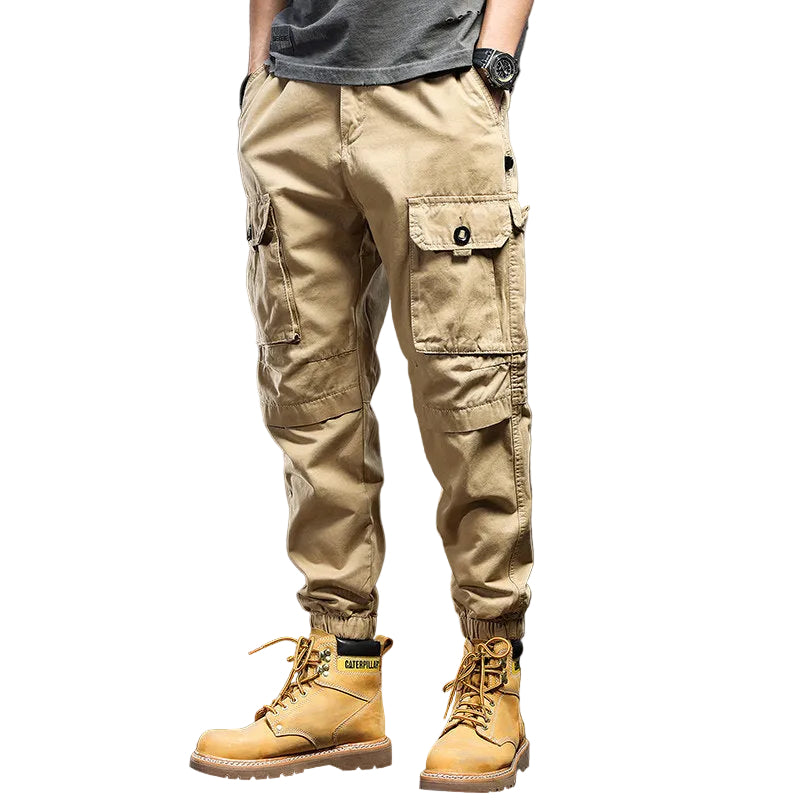 Black army green cargo pants men's trousers