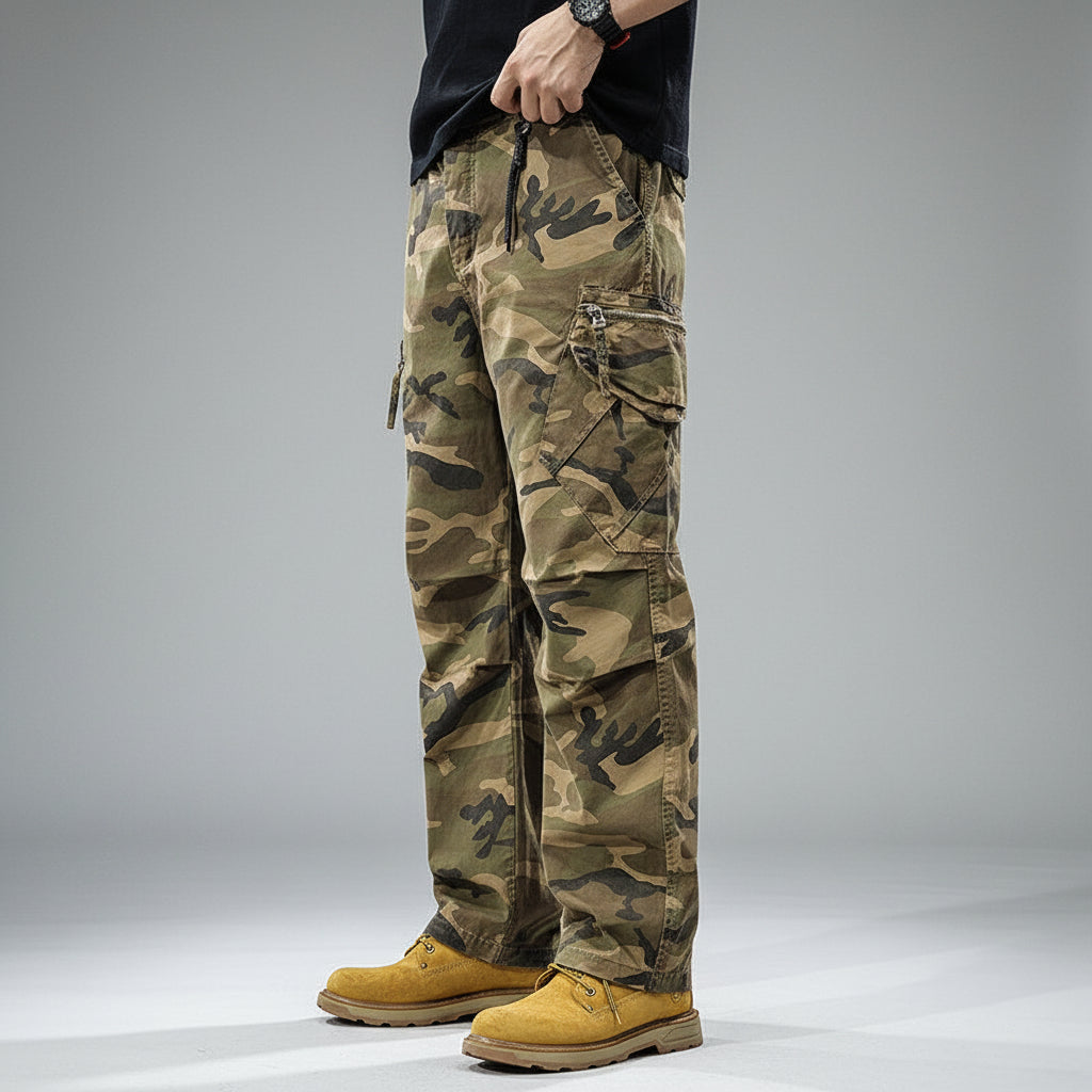 Camouflage Cargo Pants Men's Loose Casual Straight Pants