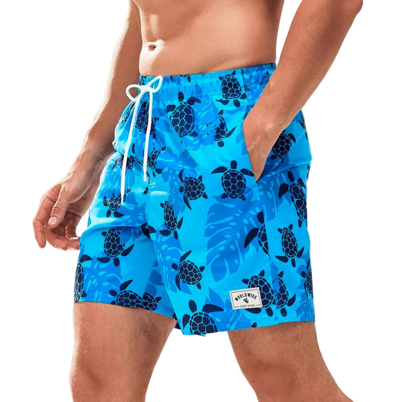 Turtle print shorts casual beach pants me swimming trunks