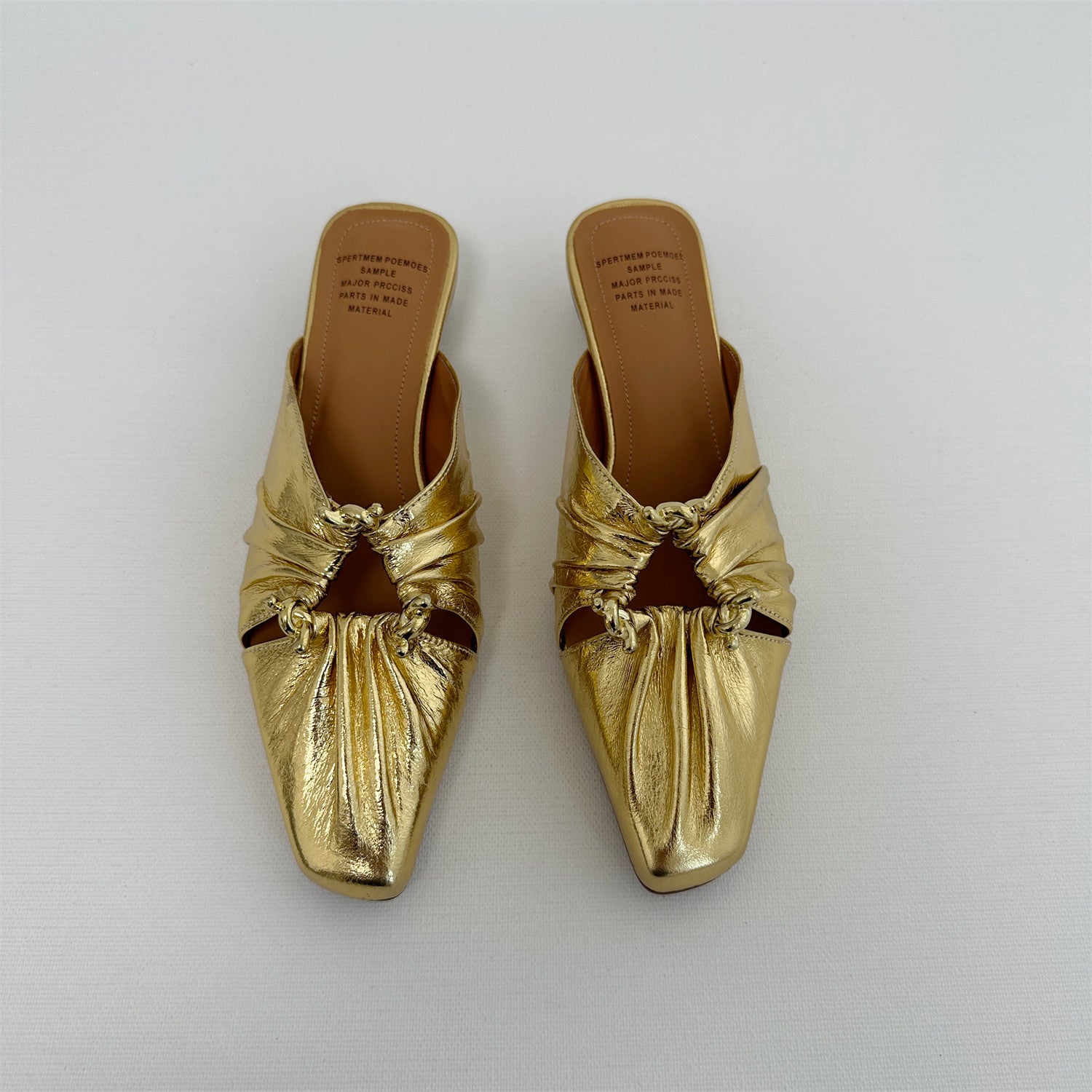 White square thick heels half slippers shoe