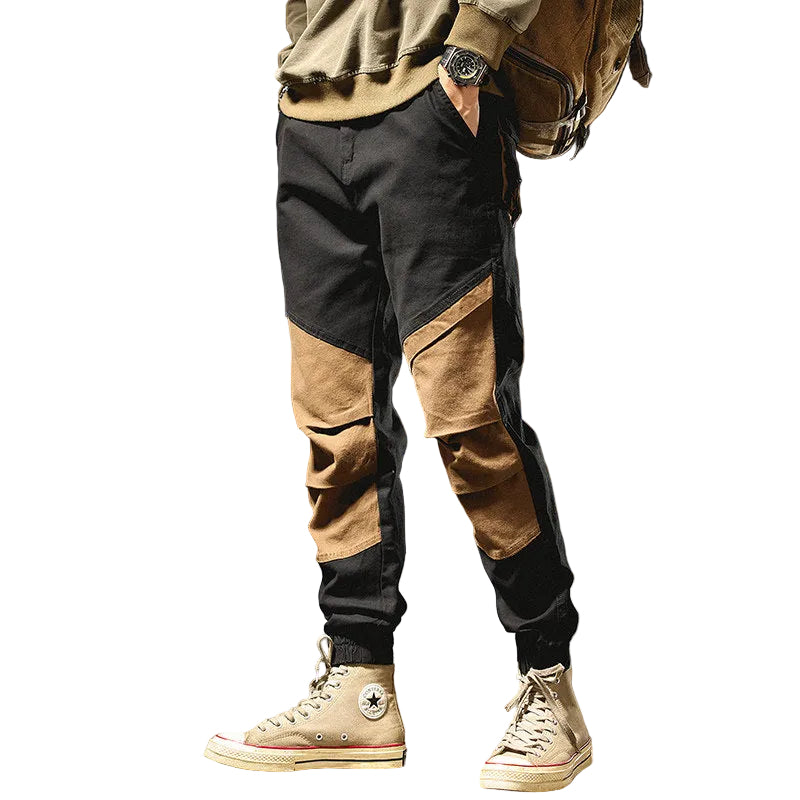 Color-blocking cargo men pants
