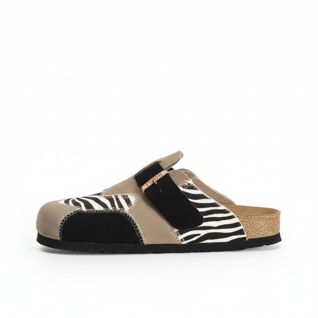 LEATHER TOE PLATFORM SLIPPERS