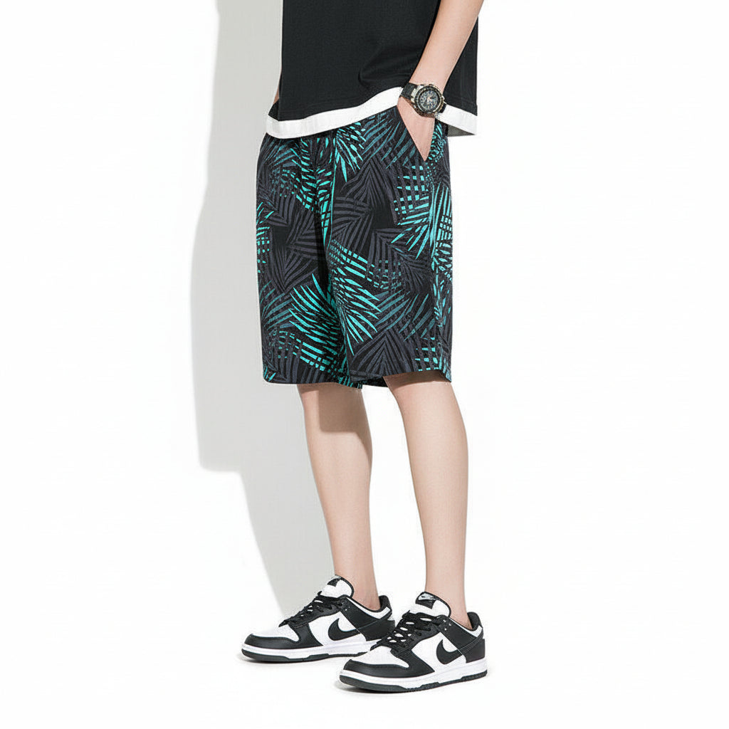 Silk beach pants summer men loose casual short pants