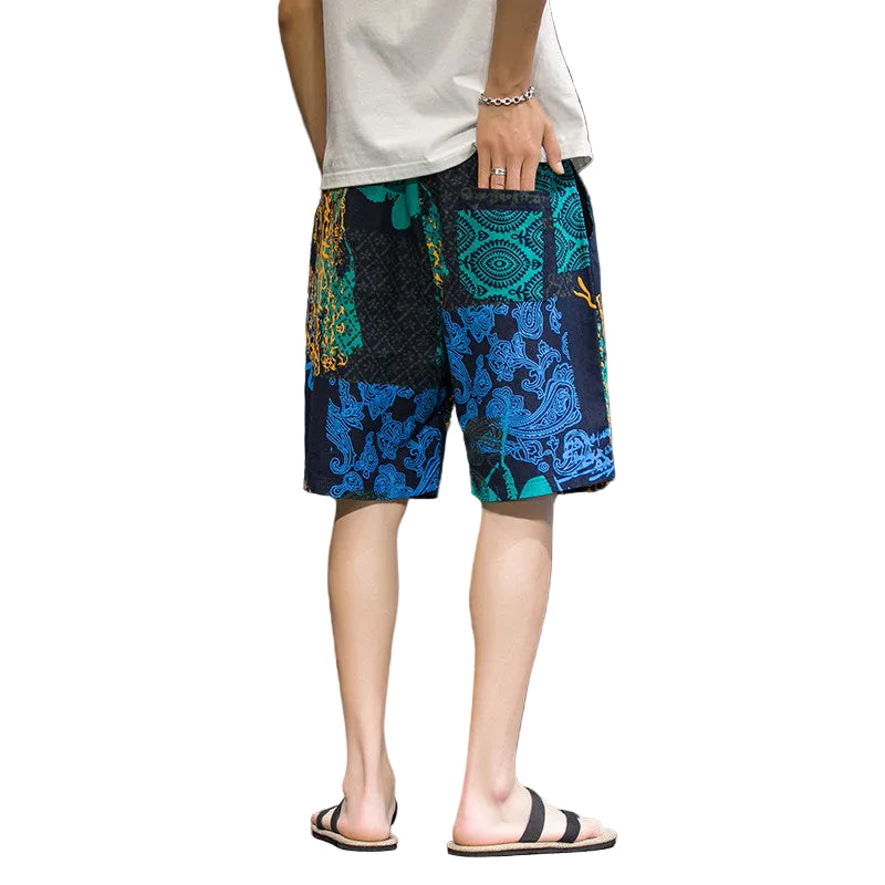 Silk beach pants summer men loose casual short pants