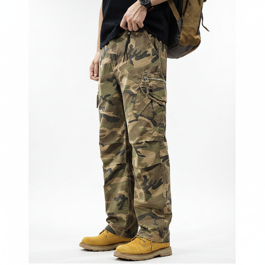 Camouflage Cargo Pants Men's Loose Casual Straight Pants