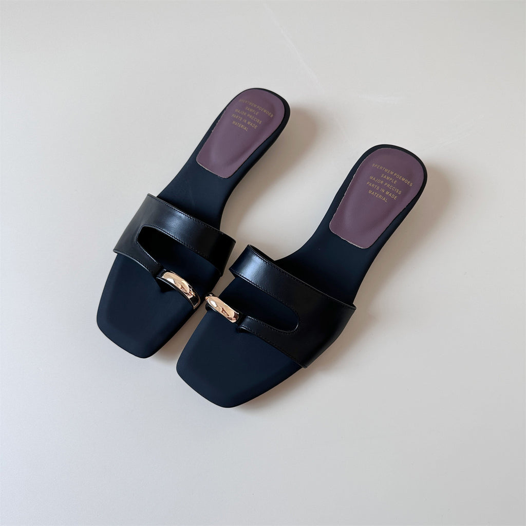 Red open toe leather low-heeled wedge women shoe