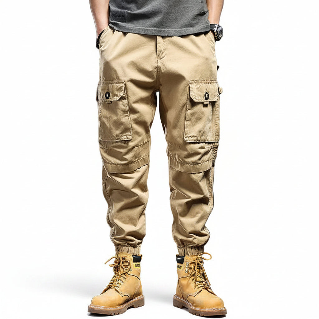Black army green cargo pants men's trousers
