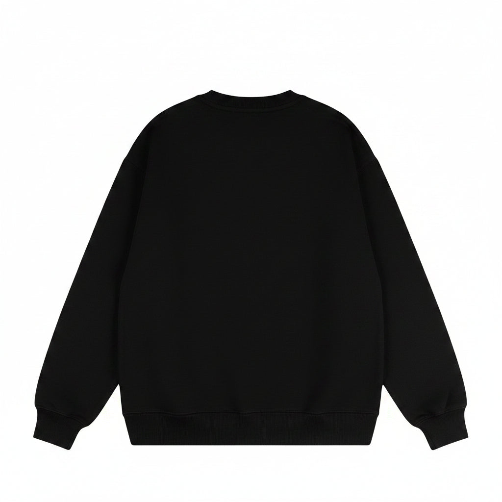 Black versatile casual round neck thick cotton hoodies