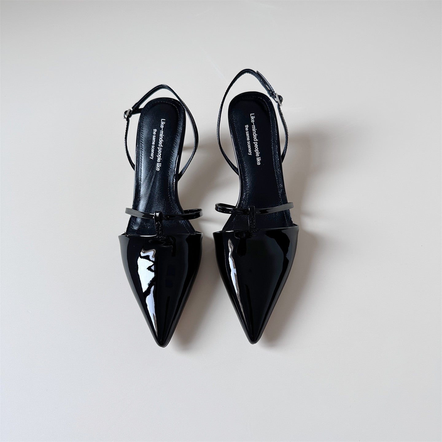 Red leather heel sandals summer pointed toe shoes