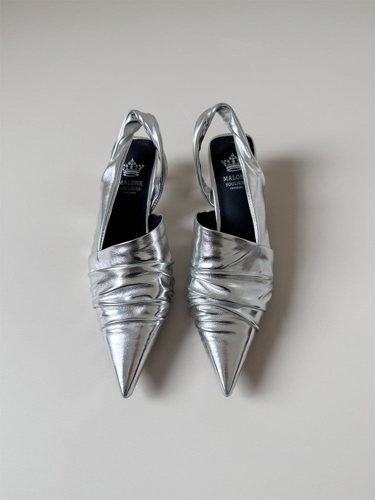 Mid-heel stiletto heel toe sandals women's summer pointed toe shoes