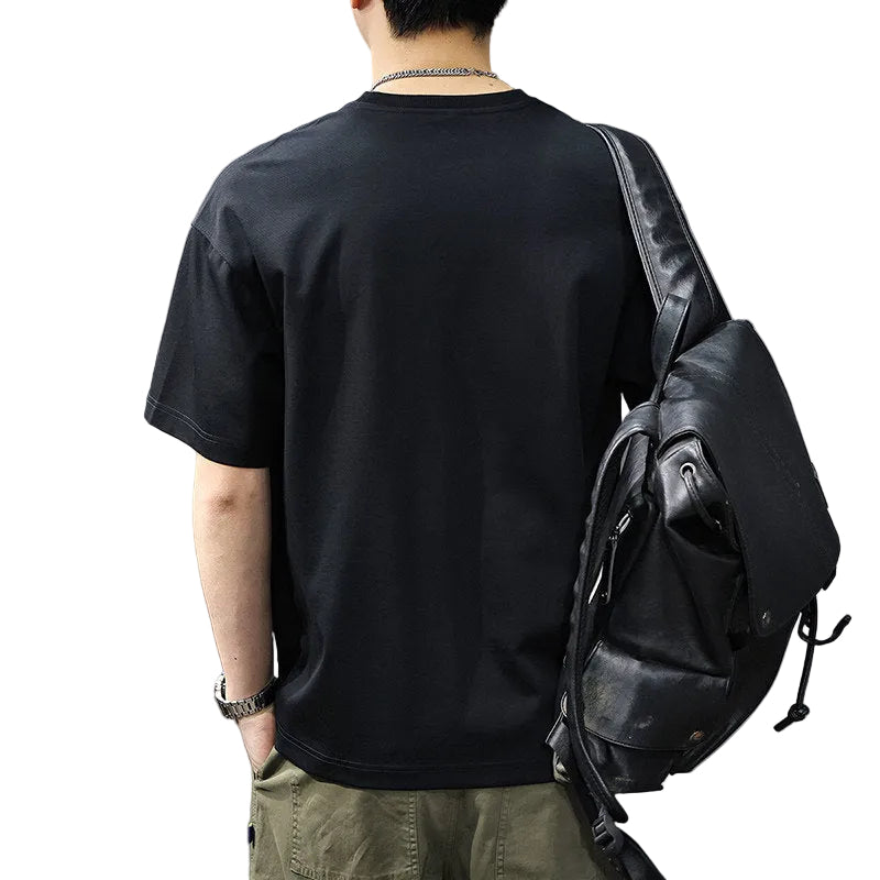 Tencel short-sleeved T-shirt men's loose plus-size tee