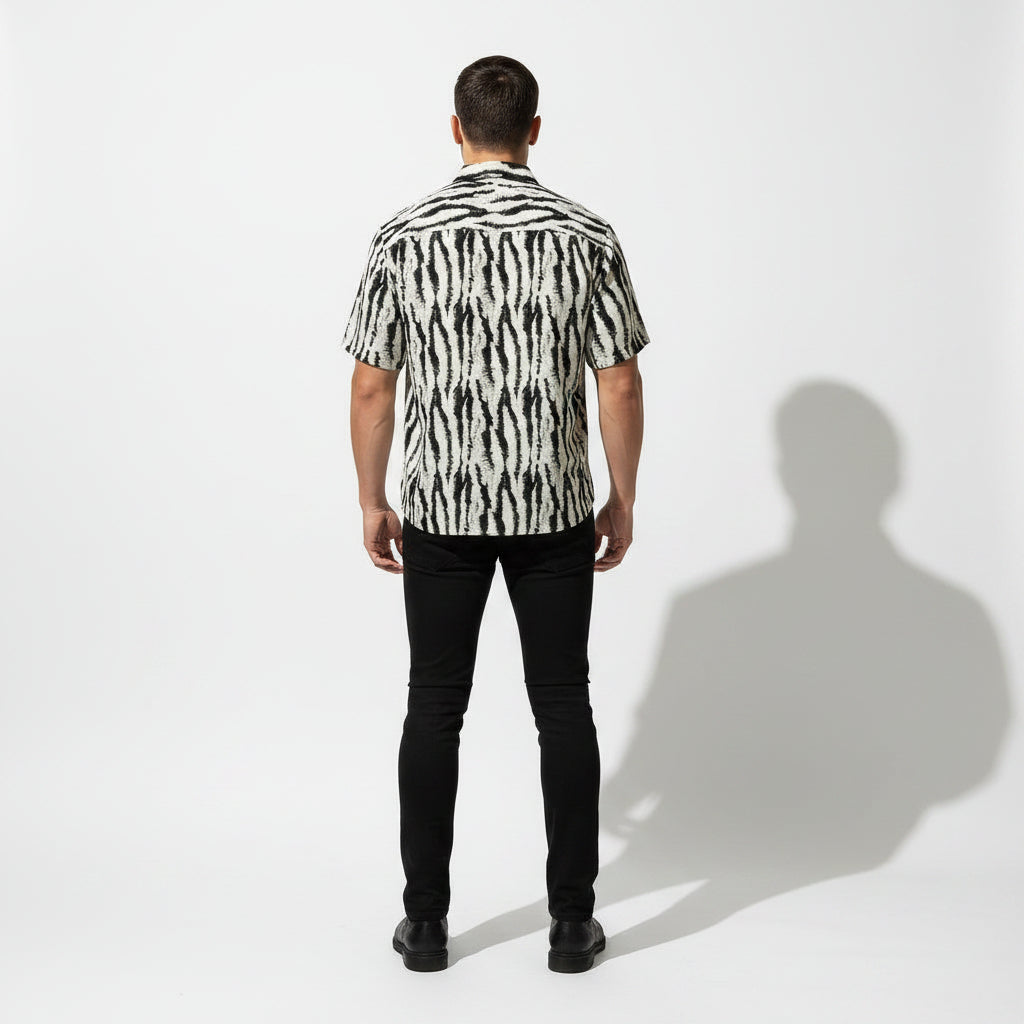 Men Cropped Sleeve Shirt