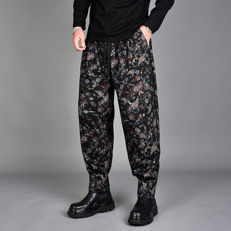 Ruffian cashew flower drape men pants