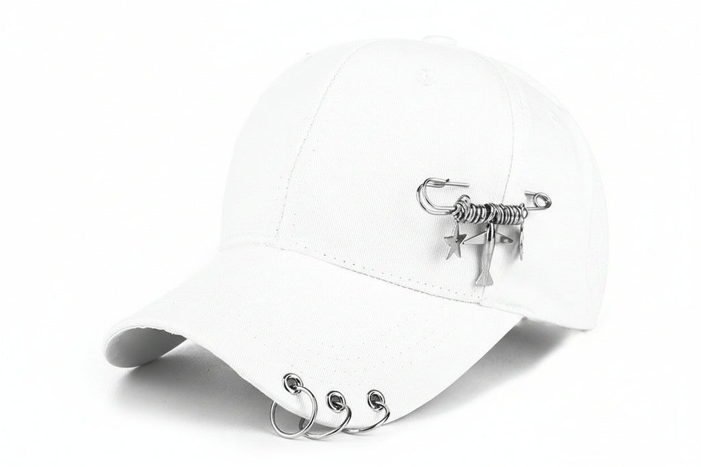Sleek peaked black cap