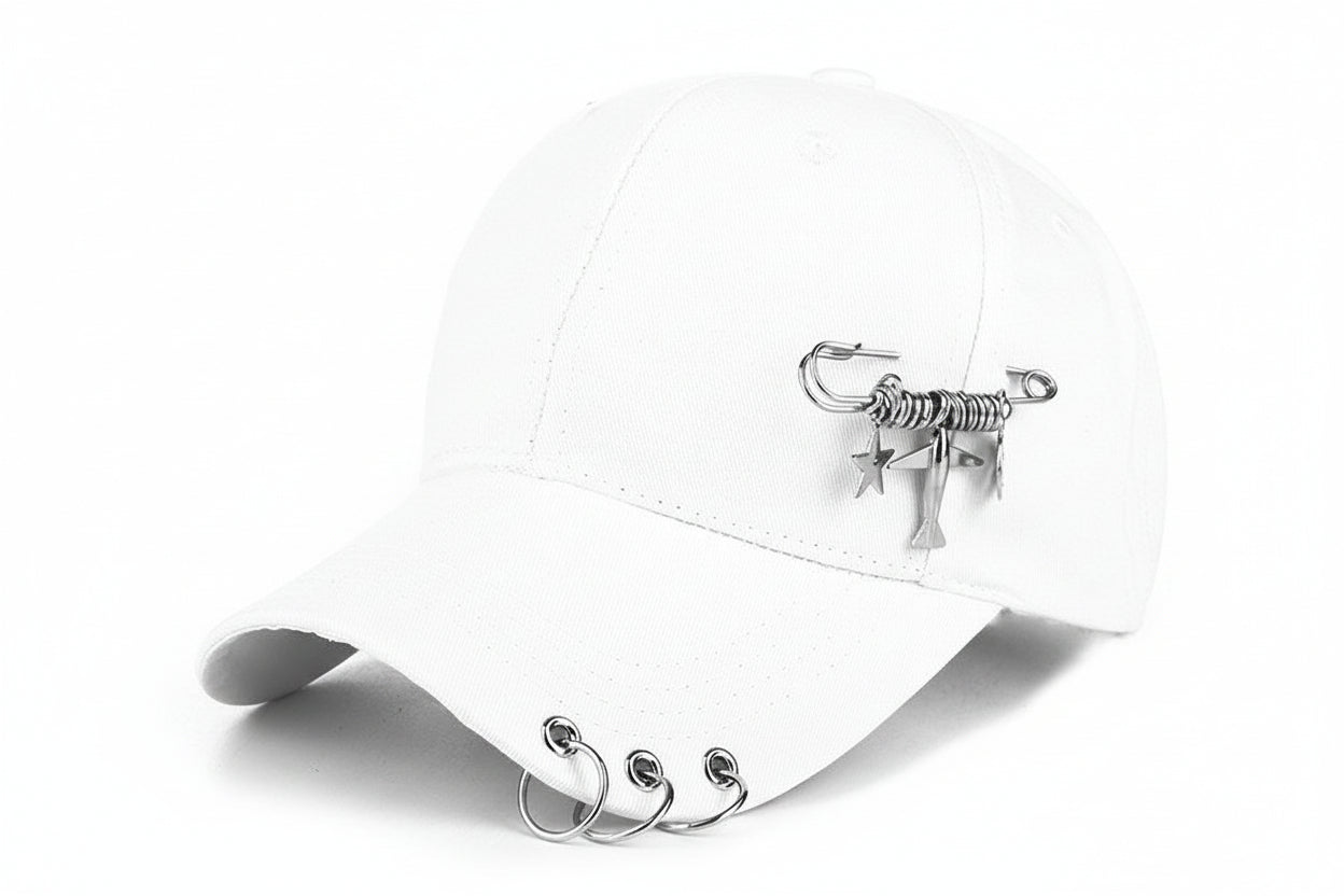 Sleek peaked black cap