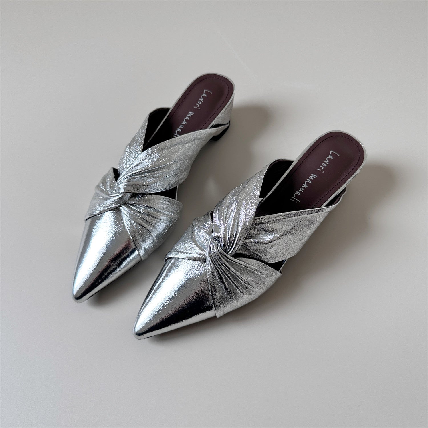 Flip on leather high heel cross-flipped sandals