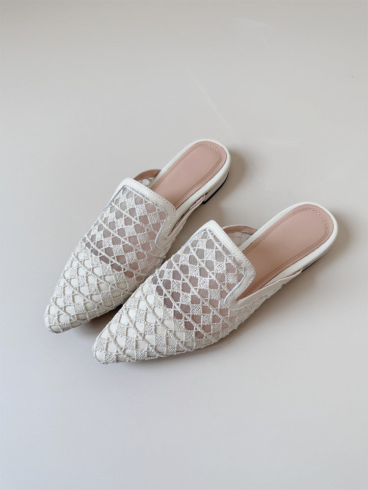 White mules heels