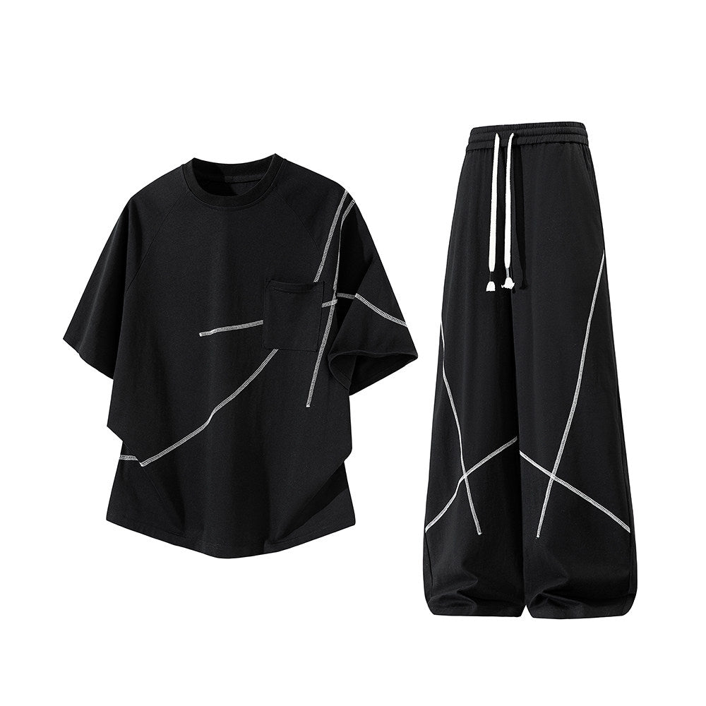 T-shirt pants two-piece set loose fit top