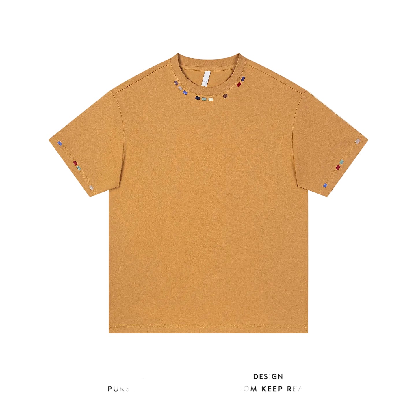 Hip-hop embroidery crew neck short-sleeved T-shirt men's half-sleeved tee