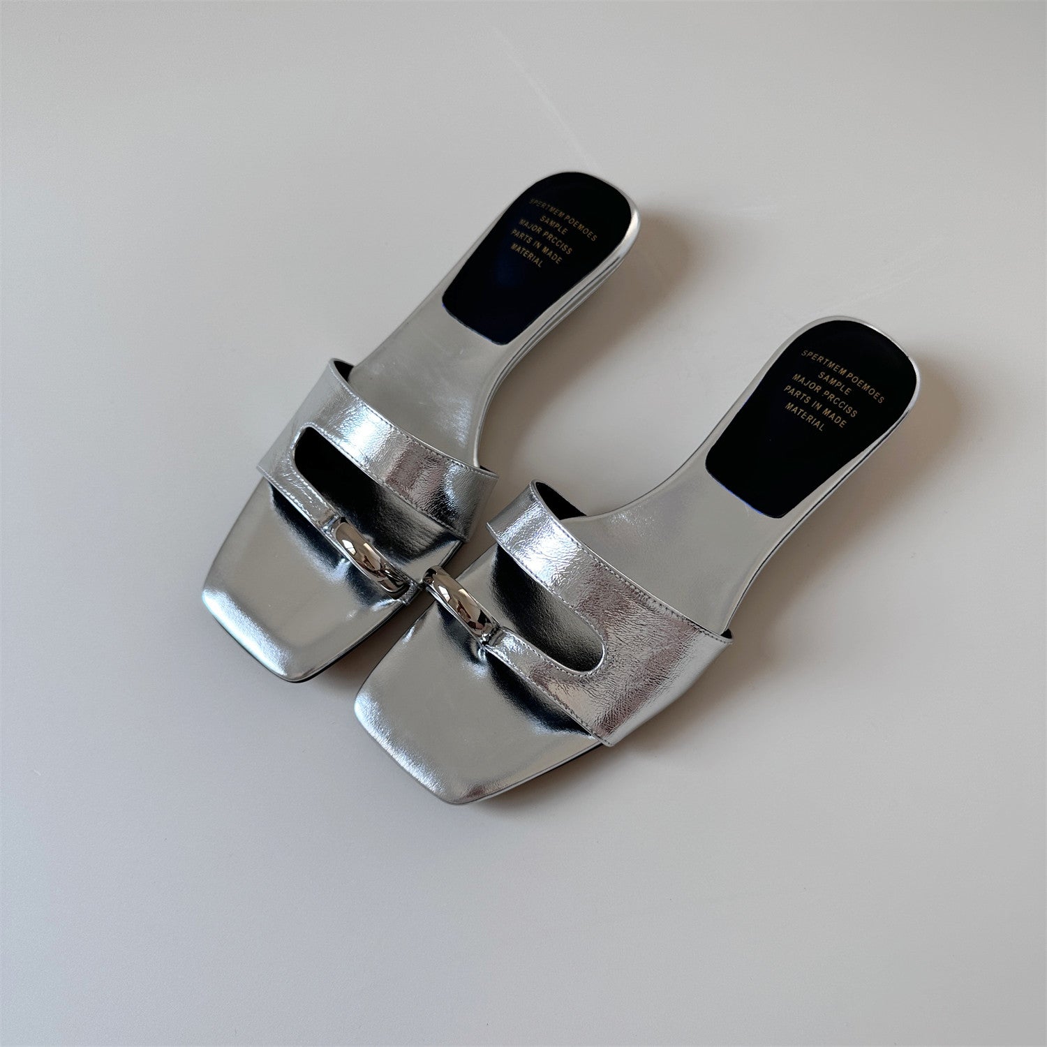 Red open toe leather low-heeled wedge women shoe