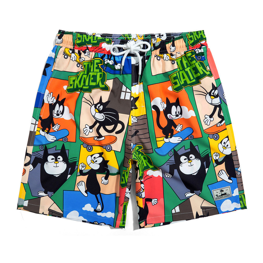 Beach pants men's gentle pink casual loose shorts