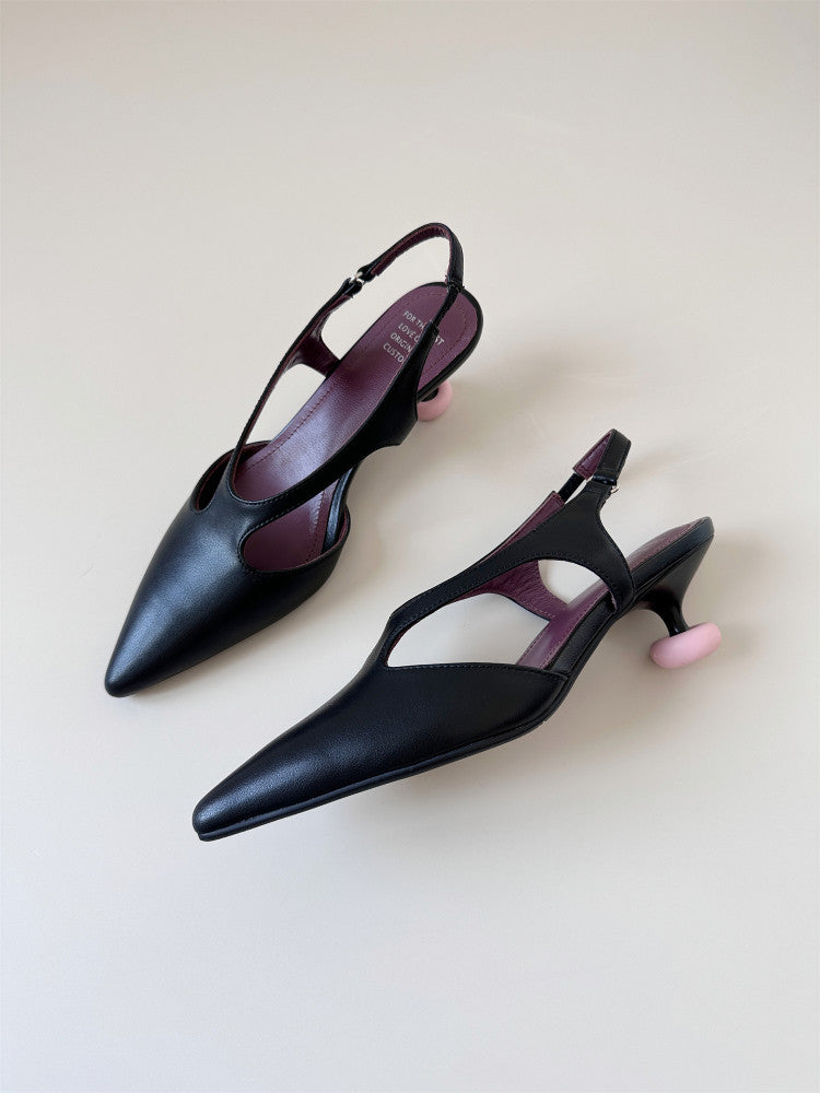Silver mid heel toe sandals women's summer pointed toe shoes
