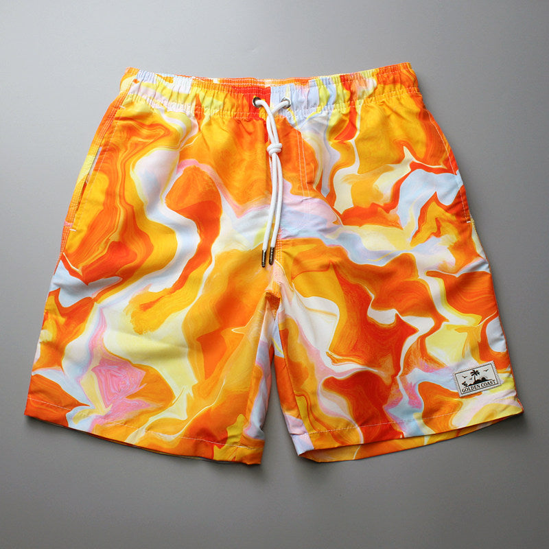 Beach pants men's quick-drying loose print pants