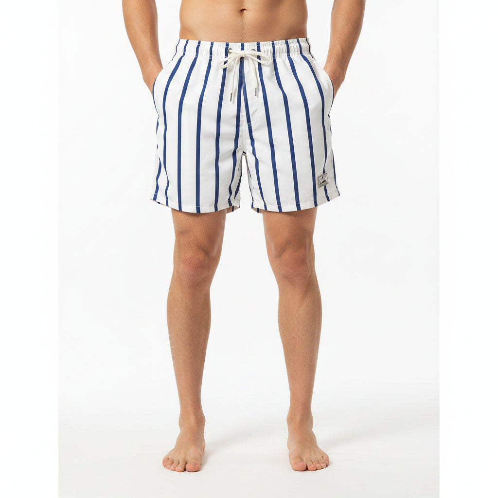 Summer striped beach pants for men loose shorts