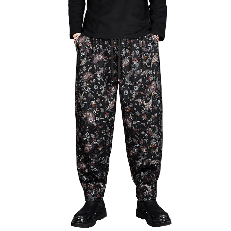Ruffian cashew flower drape men pants
