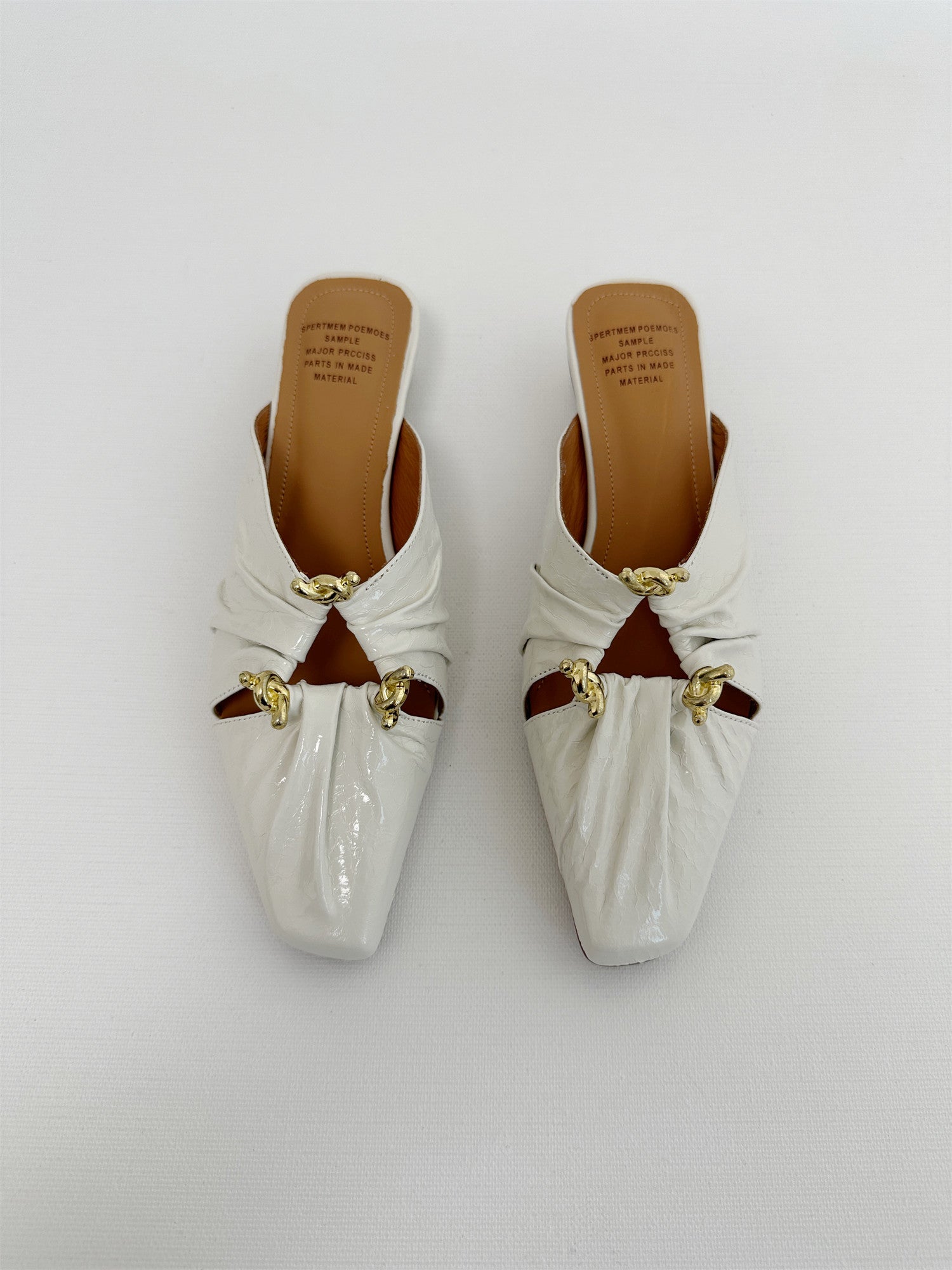 White square thick heels half slippers shoe