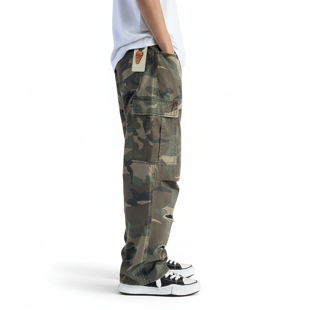 Camouflage Cargo Pants Heavy Wash trousers