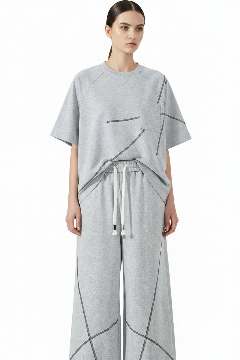 T-shirt pants two-piece set loose fit top