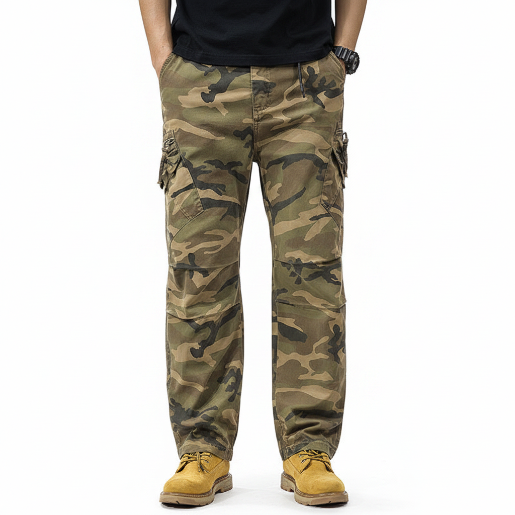 Camouflage Cargo Pants Men's Loose Casual Straight Pants
