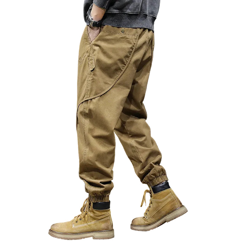 Black cargo pants men's casual trousers