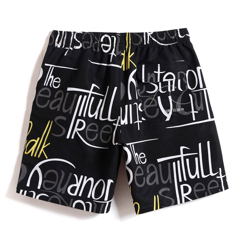Loose fit beach summer short letter print boardwalk