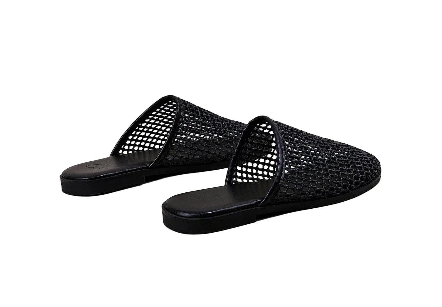 Black net slippers women's summer shoes