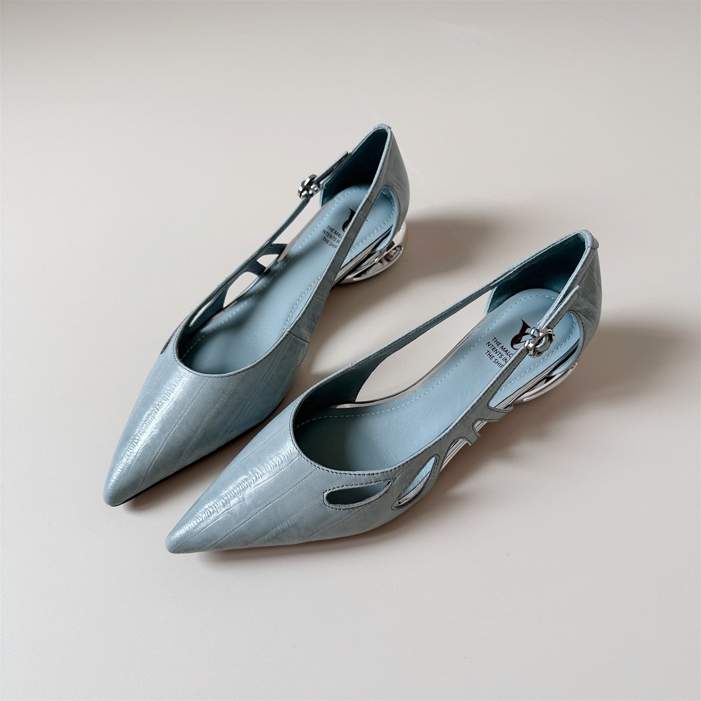 Vintage white pointed leather 3.5cm mid-heel heel shoes women's sandals