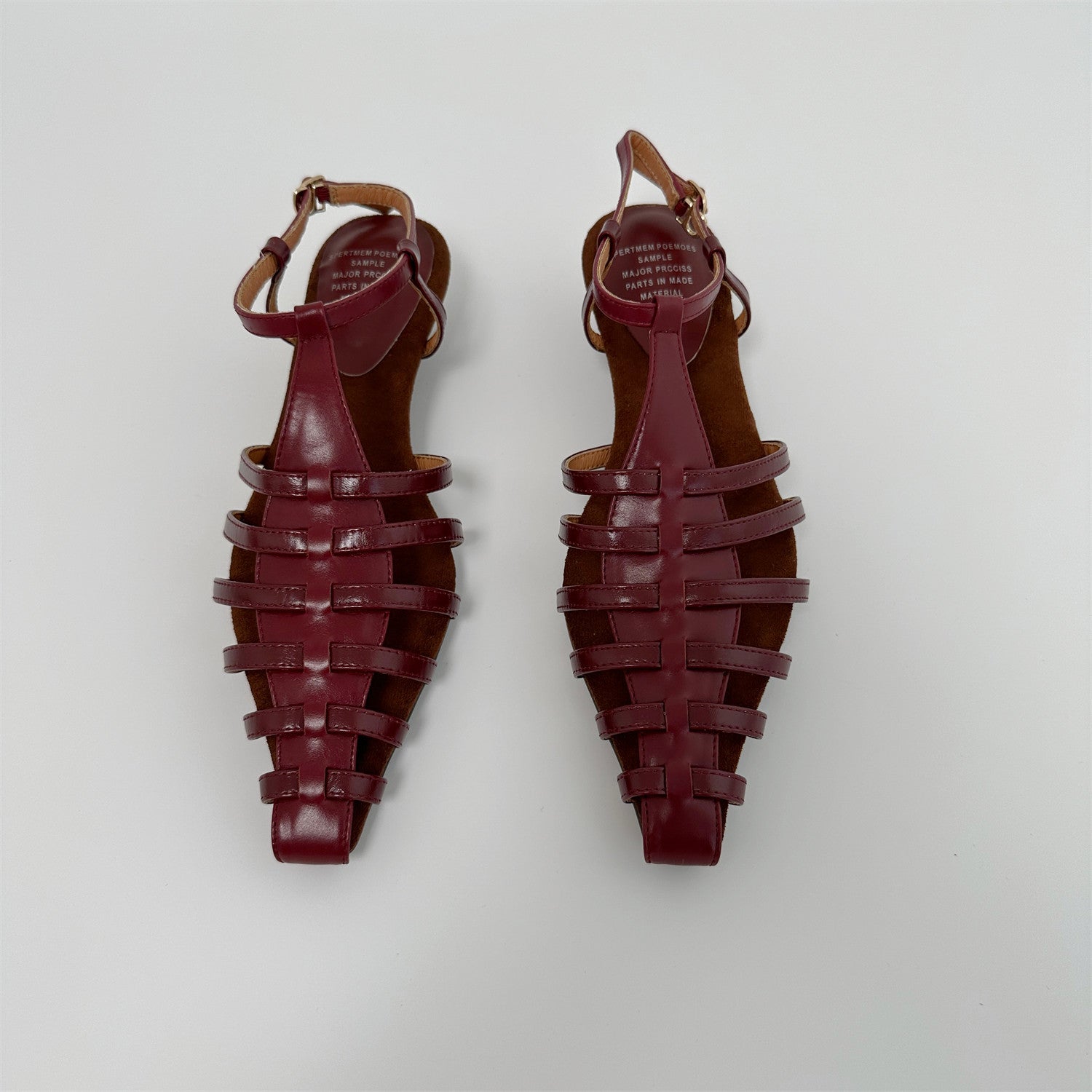 Gold mid wedge heel pointed toe sandals