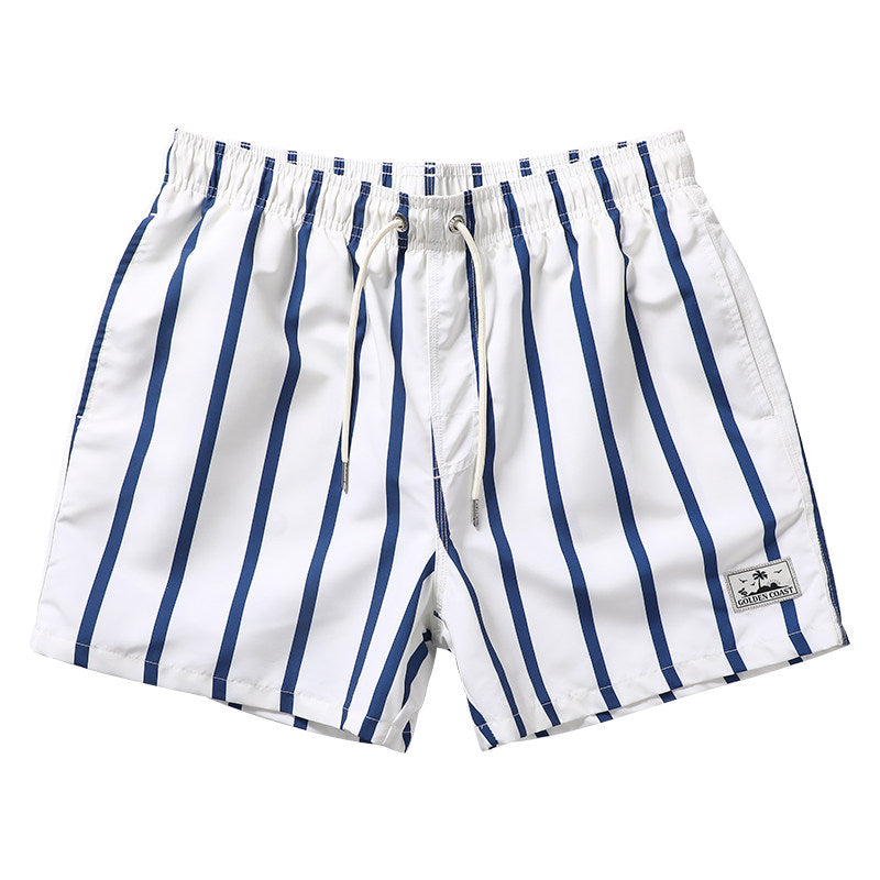 Summer striped beach pants for men loose shorts