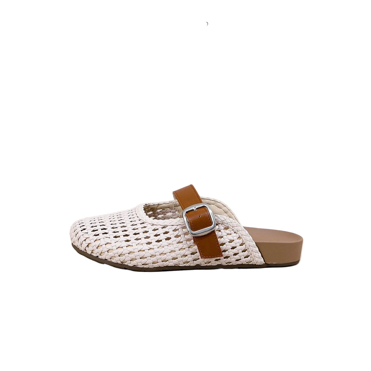 Sandals women's summer woven black flat half-slippers