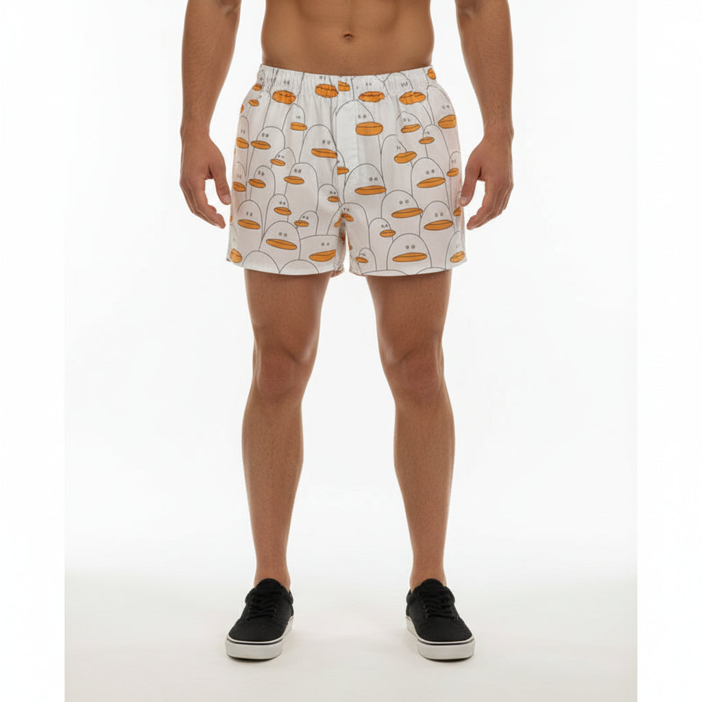 Smiley face men boxers beach summer shorts