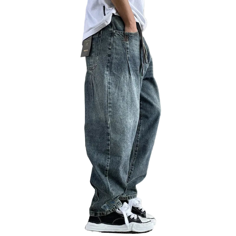 Japanese vintage tapered jeans Wide-leg trousers are suitable for skateboarding