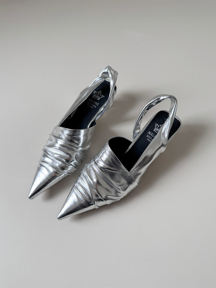 Mid-heel stiletto heel toe sandals women's summer pointed toe shoes
