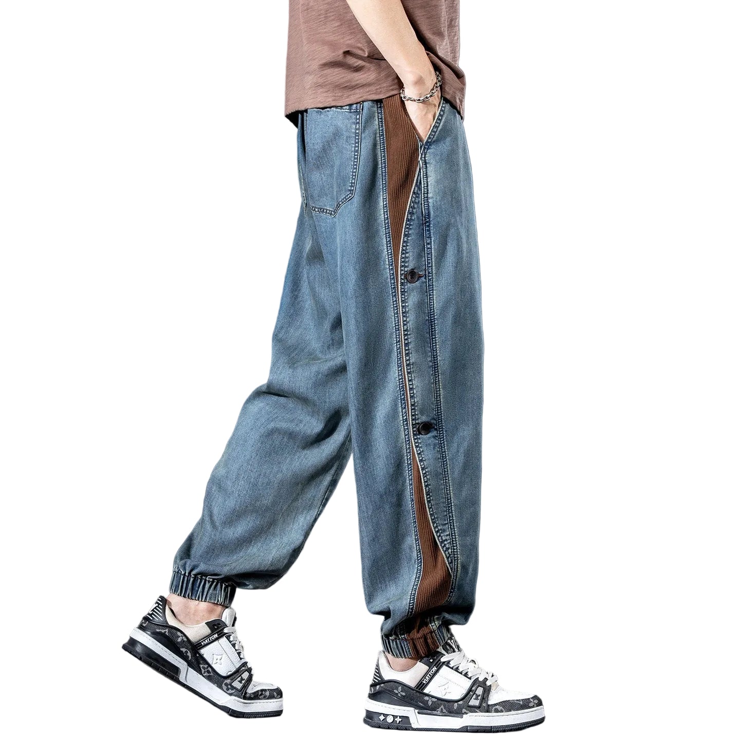 Tencel jeans loose casual men denim pants
