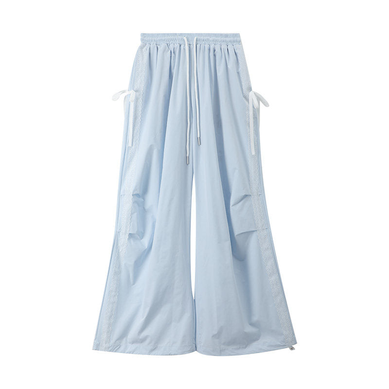 Blue pants women's high-waisted casual sports trousers