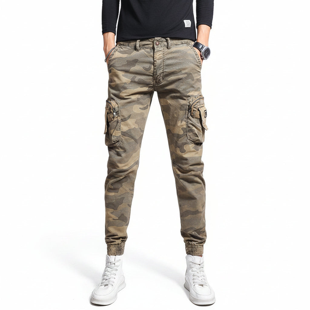 Spring French  camouflage slacks, men's small foot corched cargo long pants