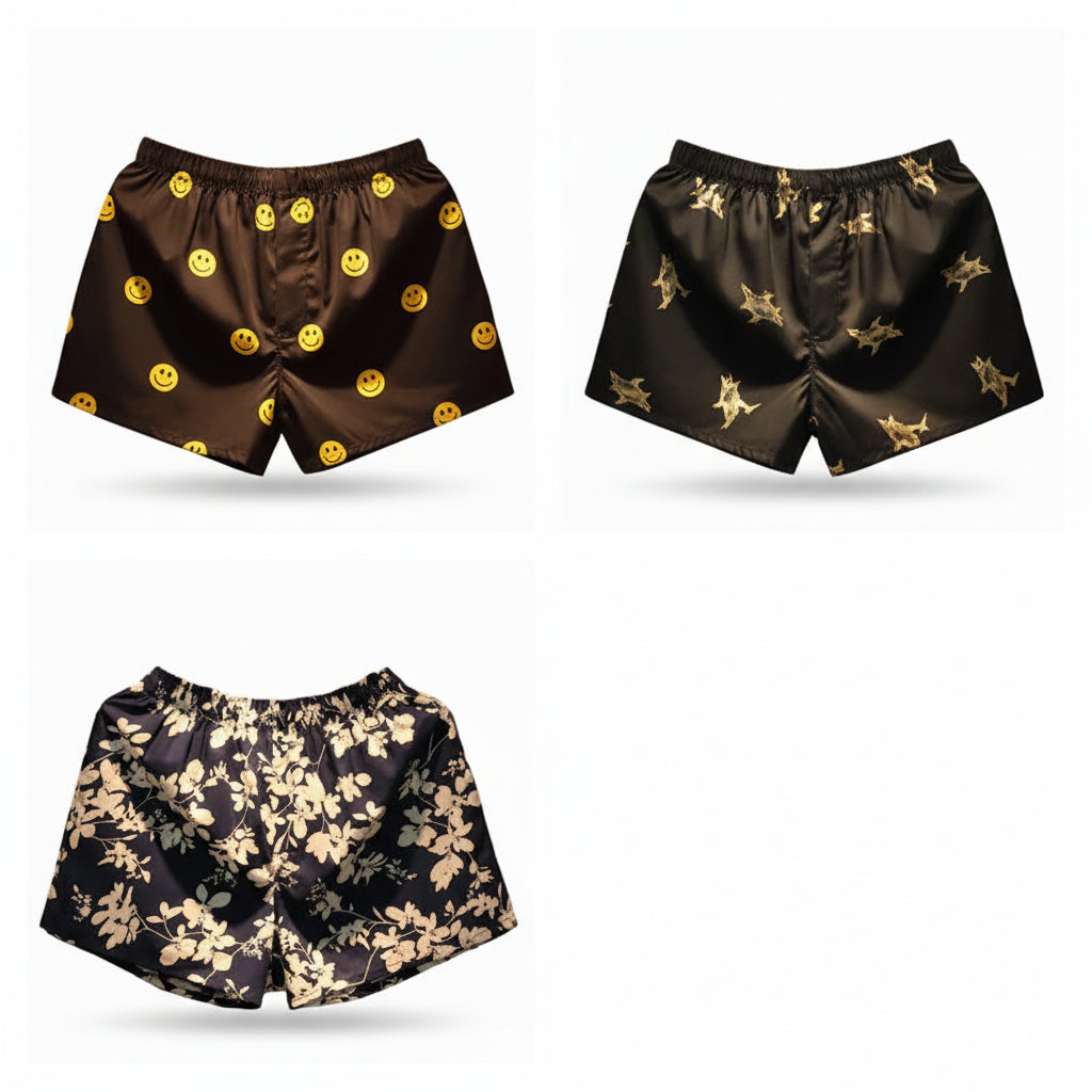 Smiley face men boxers beach summer shorts