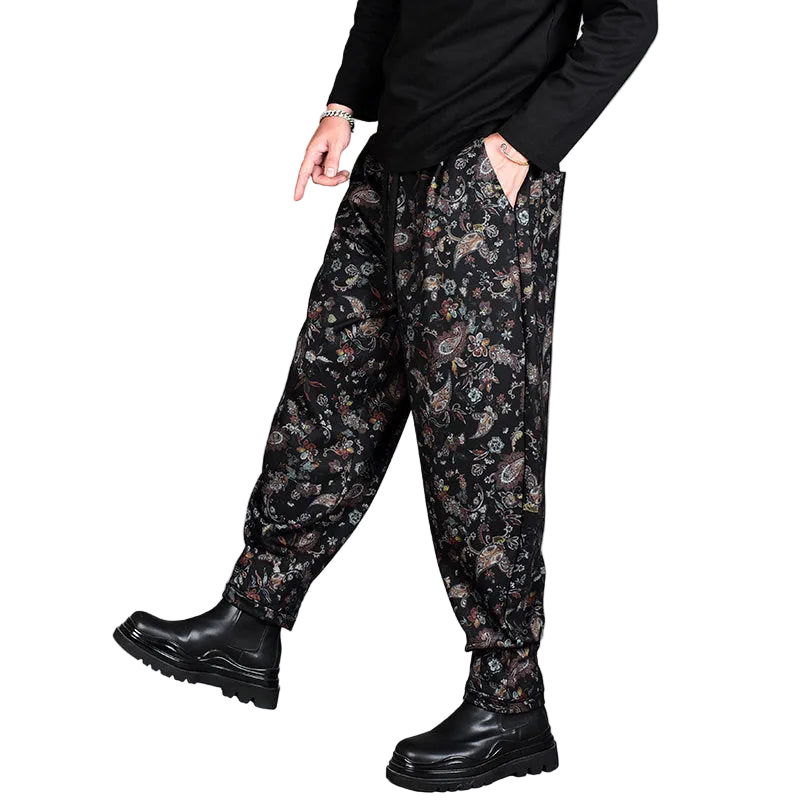 Ruffian cashew flower drape men pants