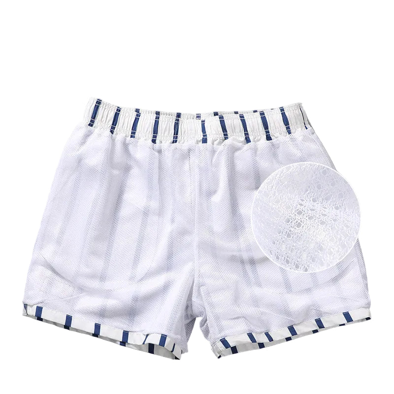 Summer striped beach pants for men loose shorts