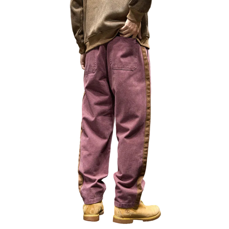 Jujube wide-leg pure cotton micro-tapered trousers